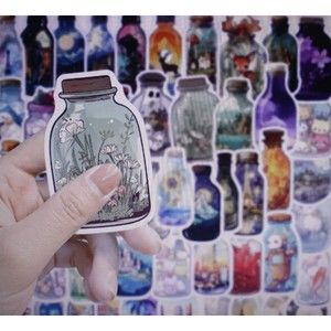 50 pcs Bottle Unique Shaped  Stickers Vinyl Decals Theme Variety Waterproof NIP